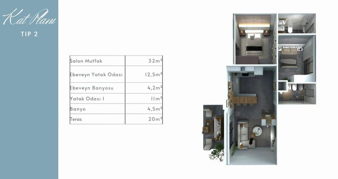 Квартира в Бодруме, Турция, 85 м² - фото 9