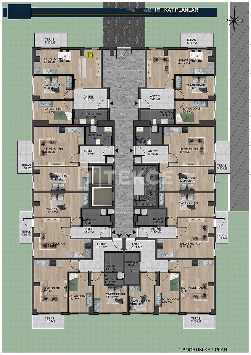 Апартаменты в Анталии, Турция, 65 м² - фото 13