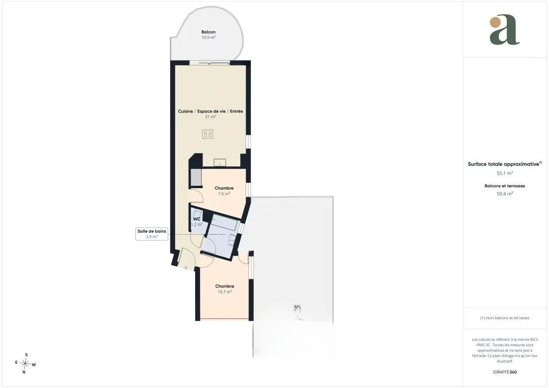 Квартира в Каннах, Франция, 58 м² - фото 13