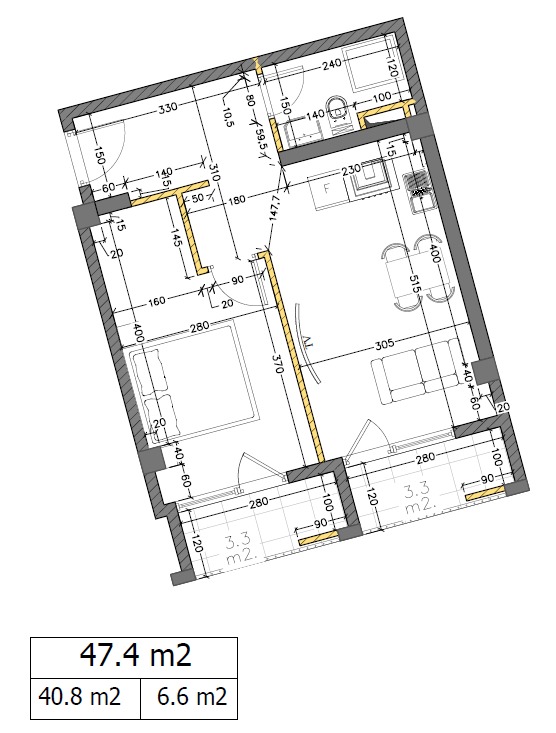 Квартира в Тбилиси, Грузия, 48.8 м² - фото 4