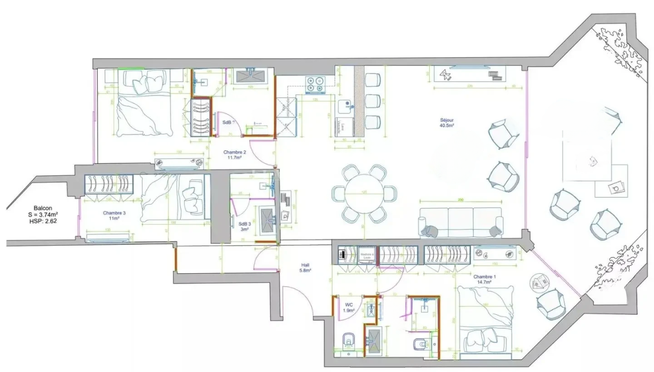 Квартира в Каннах, Франция, 100 м² - фото 17