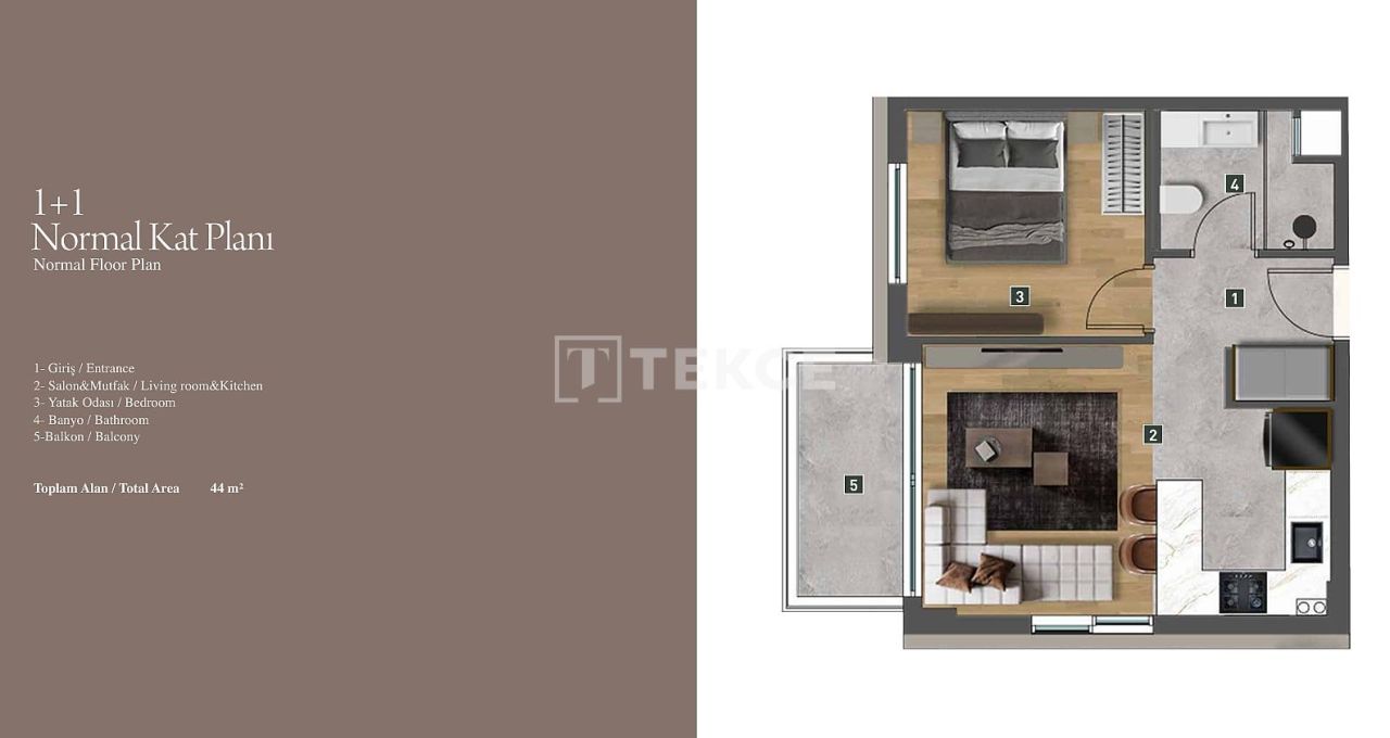 Апартаменты в Анталии, Турция, 60 м² - фото 12