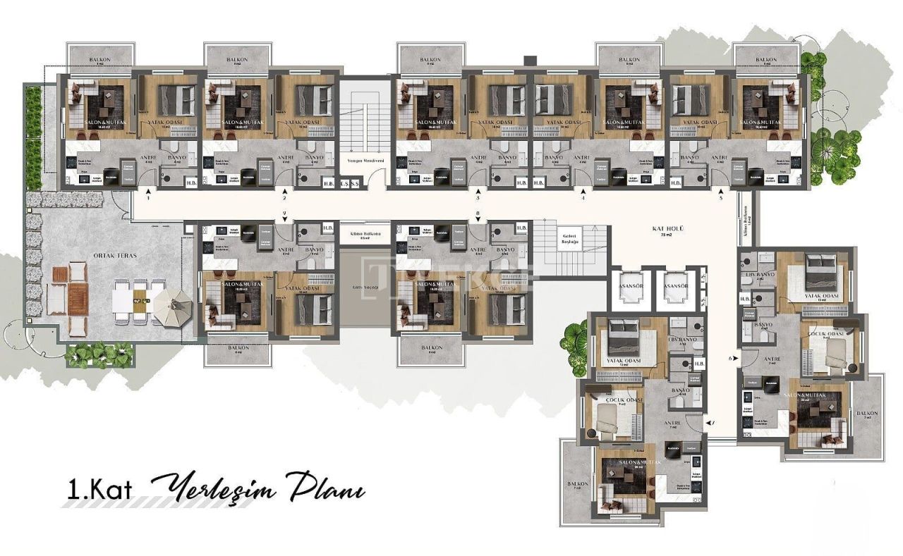 Апартаменты в Анталии, Турция, 60 м² - фото 14