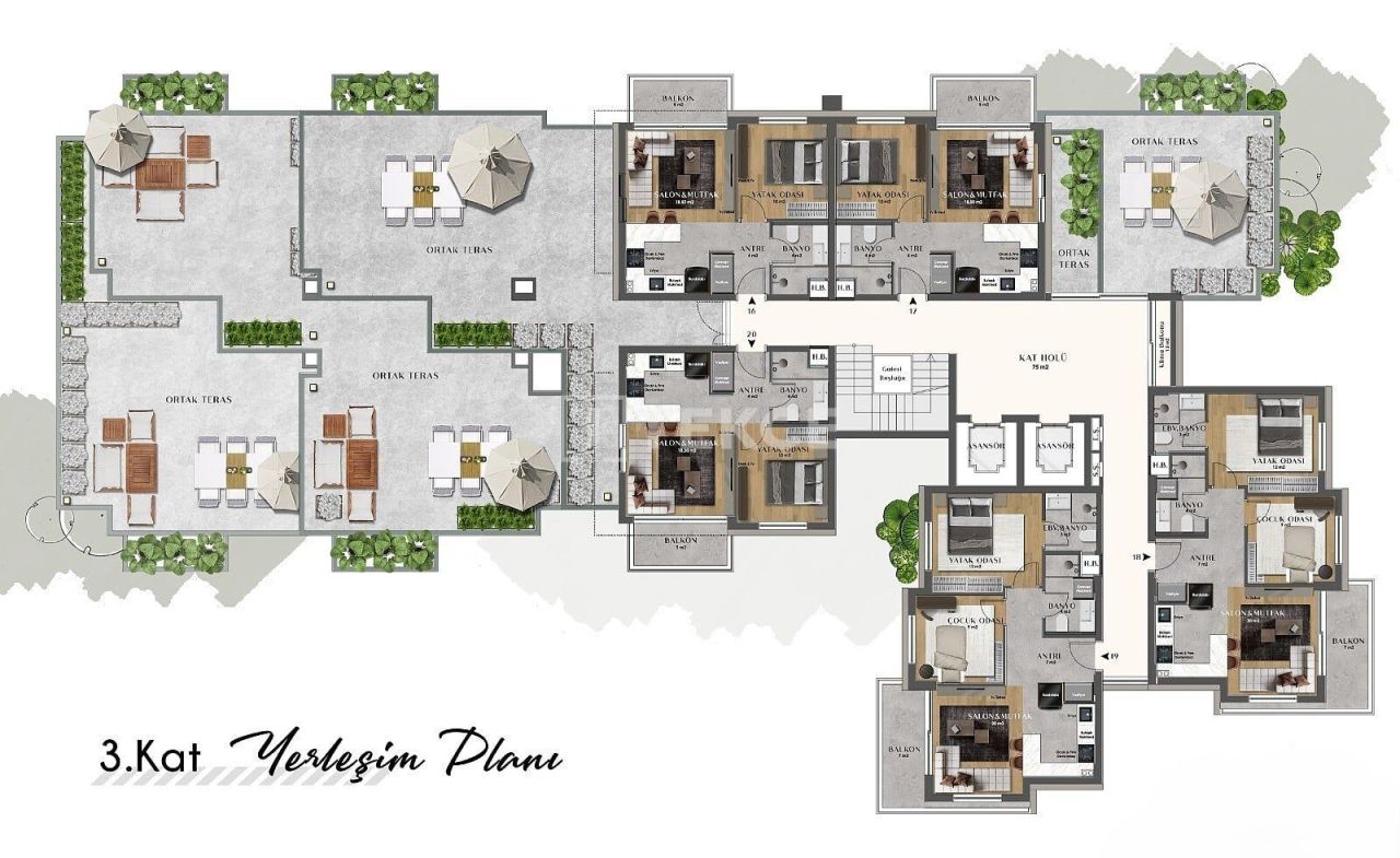 Апартаменты в Анталии, Турция, 60 м² - фото 16