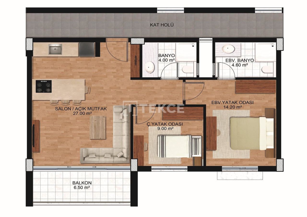 Апартаменты в Анталии, Турция, 75 м² - фото 18