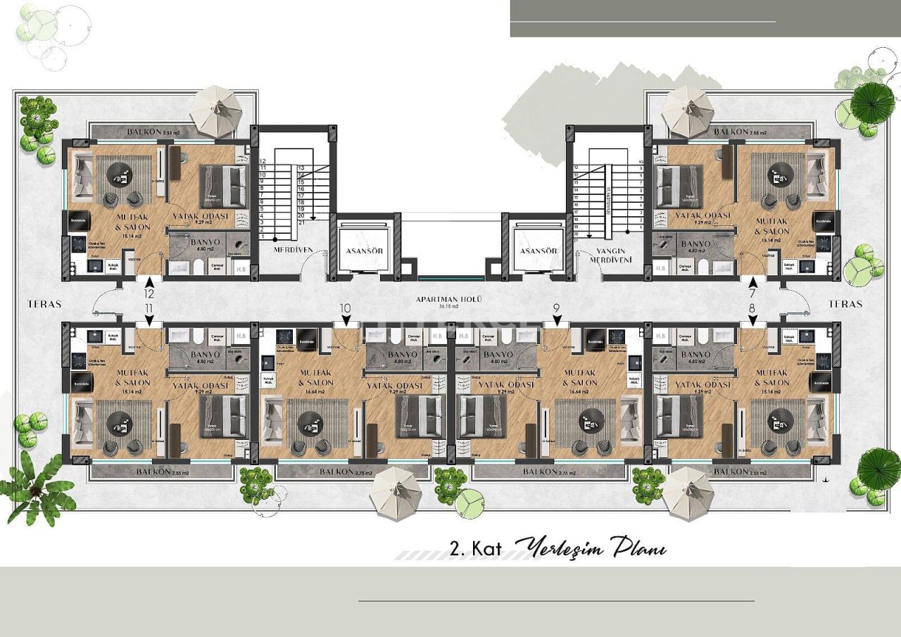Апартаменты в Анталии, Турция, 105 м² - фото 18