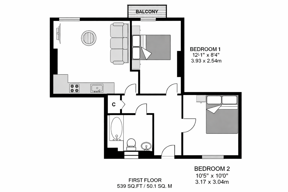 Квартира в Лондоне, Великобритания, 50 м² - фото 9