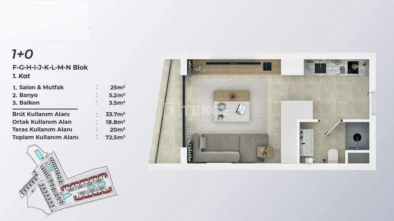 Апартаменты в Газимагусе, Кипр, 50 м² - фото 14