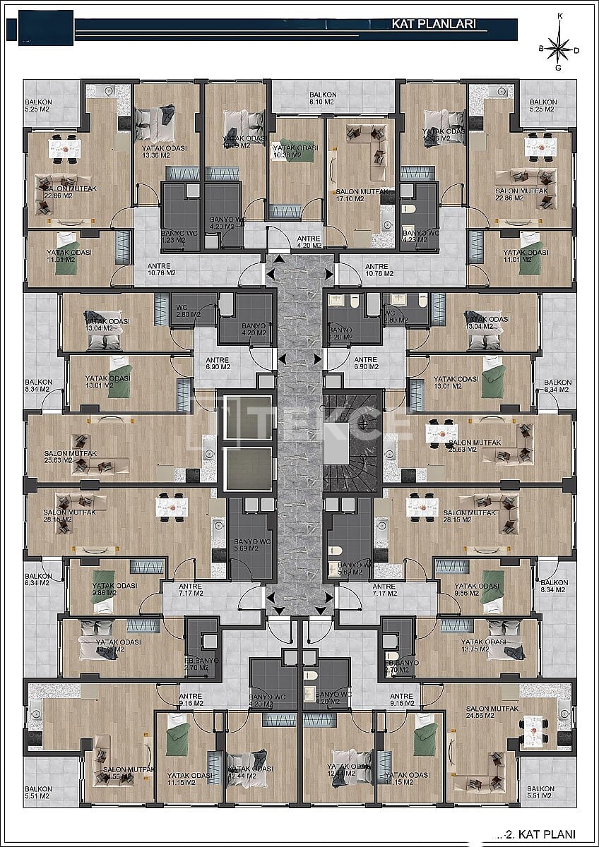Апартаменты в Анталии, Турция, 65 м² - фото 15