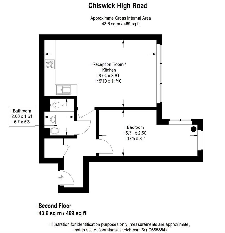 Квартира в Лондоне, Великобритания, 44 м² - фото 11