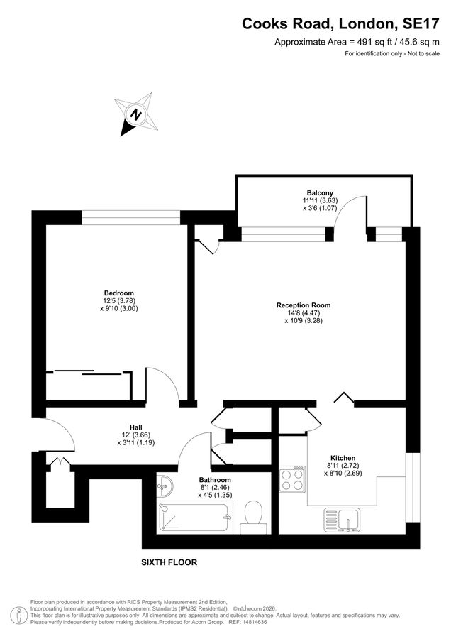 Квартира в Лондоне, Великобритания, 46 м² - фото 16