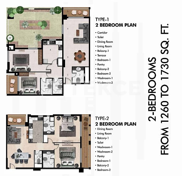 Апартаменты Аль-Варсан, ОАЭ, 64 м² - фото 14