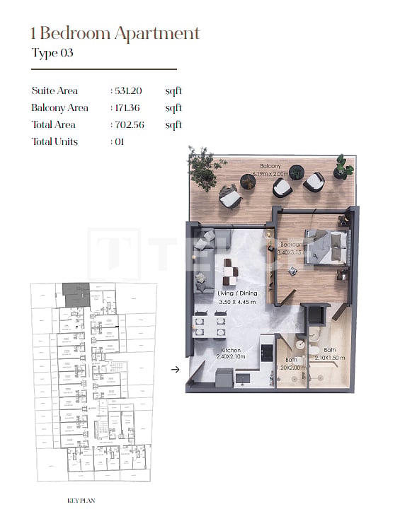 Апартаменты Аль-Варсан, ОАЭ, 65 м² - фото 18
