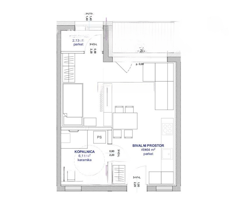 Квартира в Любляне, Словения, 41 м² - фото 1