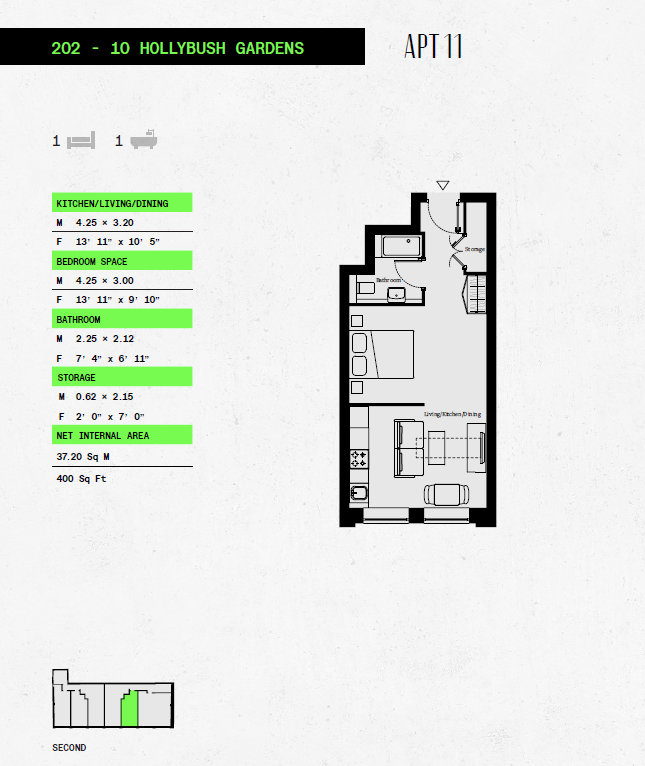 Квартира в Лондоне, Великобритания, 37 м² - фото 11