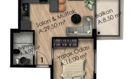 Квартира за 133 000 евро в Газипаше, Турция