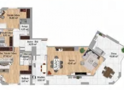 Апартаменты за 348 864 евро в Стамбуле, Турция