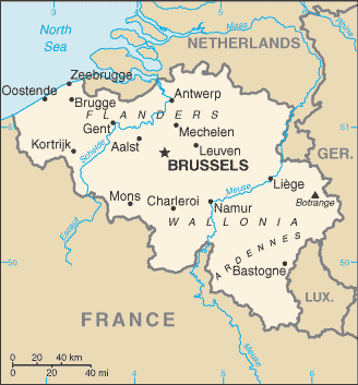 Карта Бельгии