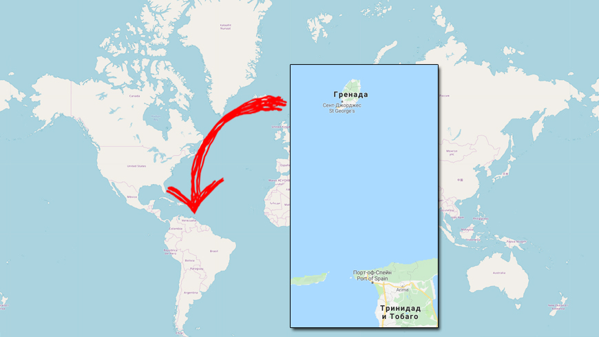 Карта Гренады и описание страны - Атлас