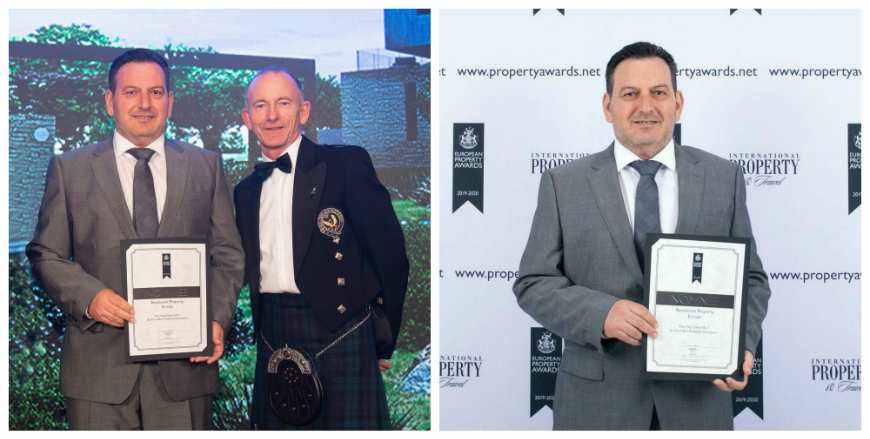 Награды застройщика Island Blue Cyprus за проект Sea Caves Pearl на European Property Awards 2019-2020 и фотографии с церемонии вручения