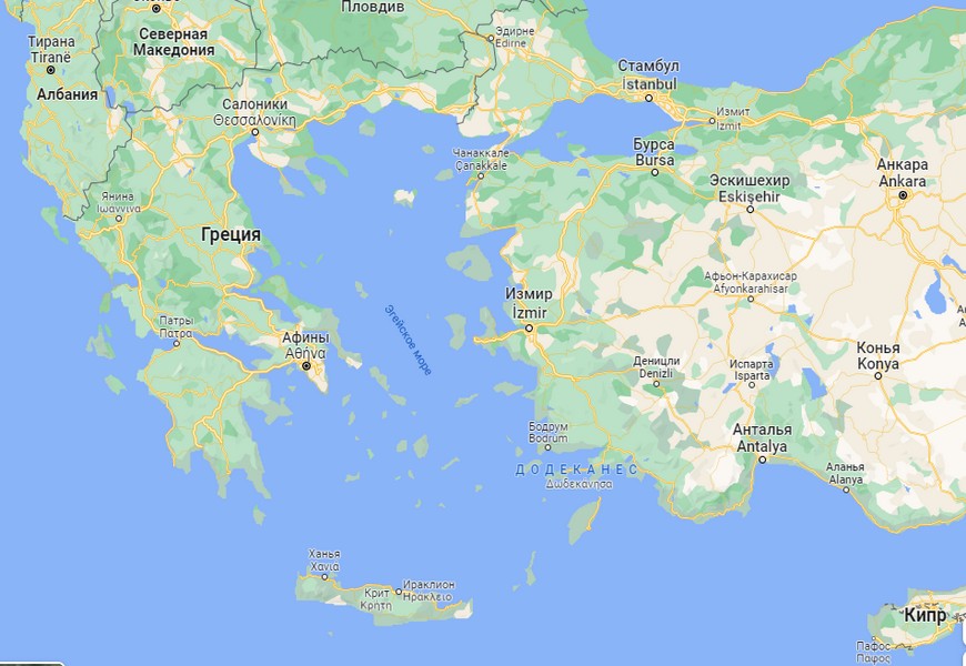 Греция на карте