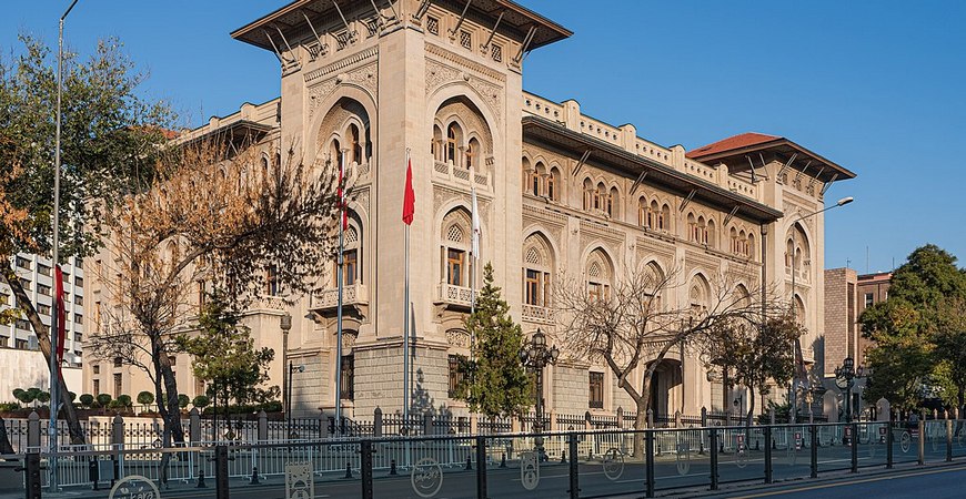 Historical Ziraat Bank building in Ankara