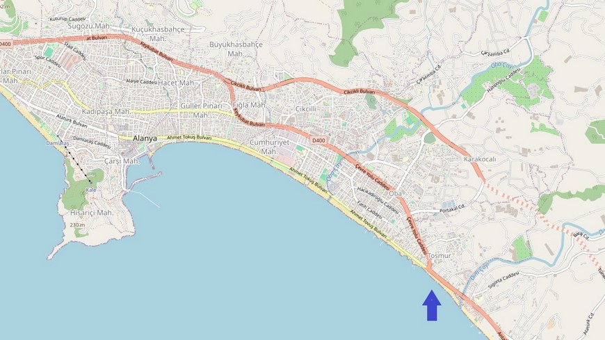 Район Тосмур на карте
